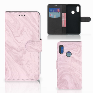 Xiaomi Mi A2 Lite Bookcase Marble Pink - Origineel Cadeau Vriendin