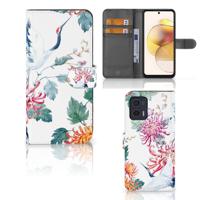 Motorola Moto G73 | Telefoonhoesje | Met pasjeshouder | Bird Flowers