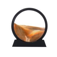 Zandkunst - Oranje/Goud - Bewegende Zandloper Zandkunst - Oranje/Goud - Bewegende Zandloper