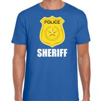 Sheriff police / politie embleem t-shirt blauw voor heren