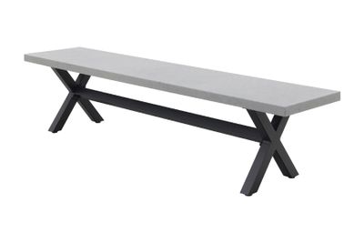 Verona betonlook tuinbank - 190 cm. - Matt Black - Op=Op