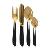 Bestekset Tableware Collection - 32-delig - goud/zwart - RVS - 8 personen - thumbnail