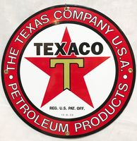 Texaco The Texas Company USA Logo Emaille Bord 12" / 30 cm