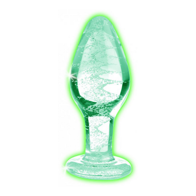 Glow-In-The-Dark - Glazen Butt Plug - Medium