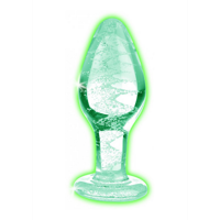 Glow-In-The-Dark - Glazen Butt Plug - Medium - thumbnail