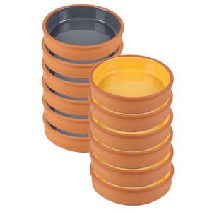 Tapas/sauzen/hapjes serveer schaaltjes set - 6x stuks - terracotta - 16 x 4 cm p/st