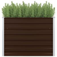 VidaXL Plantenbak verhoogd 100x100x77 cm gegalvaniseerd staal bruin