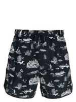 Woolrich short à imprimé graphique - Bleu