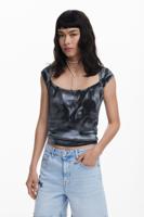 T-shirt met korte mouwen en verloop - BLUE - XL