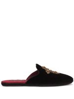 Dolce & Gabbana chaussons en velours - Noir