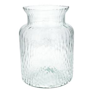 Bloemenvaas Base - helder transparant glas - D19 x H25 cm - decoratieve vaas - bloemen/takken