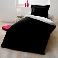 Dekbedovertrekset voor 1 persoon - 140x200 cm - 100% Katoen - Tweekleurig Zwart en wit