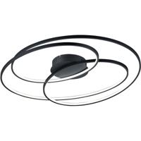 Dimbare LED Plafondlamp 50W - Warm Wit 3000K - Mat Zwart Aluminium