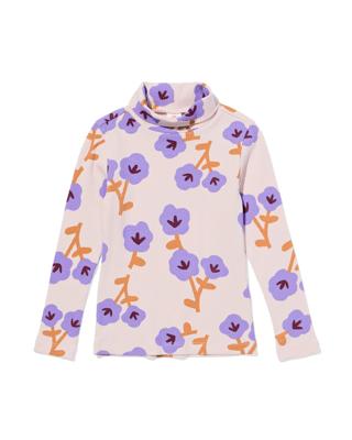 HEMA Kinder T-shirt rib bloemen ecru (ecru)