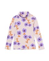 HEMA Kinder T-shirt rib bloemen ecru (ecru)