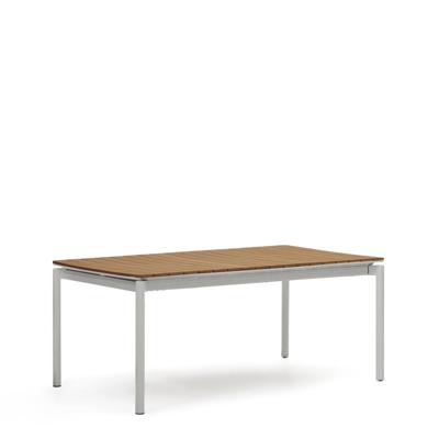 Kave Home Uitschuifbare Tuintafel 'Canyelles' 180/240 x 100cm, kleur Naturel/Lichtgrijs