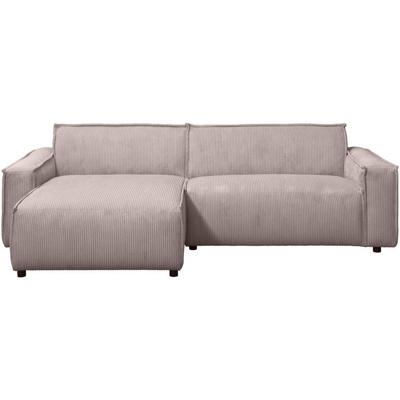Leen Bakker - Hoekbank Brooklyn Met Chaise Longue Links - Soop - Stof - Roze - 158x225x76 Cm