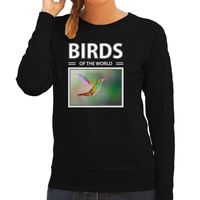 Kolibries vogel sweater / trui met dieren foto birds of the world zwart voor dames