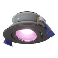 Lima smart inbouwspot - Wifi + Bluetooth - RGBWW - GU10 5,5 Watt 345 Lumen - Kantelbaar - Google Home, Amazon Alexa en Siri - IP65 - Zwart - IP65 Waterdicht - Bestuurbaar via app en stem