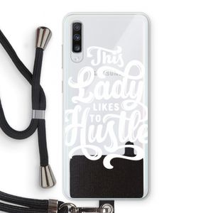 Hustle Lady: Samsung Galaxy A70 Transparant Hoesje met koord