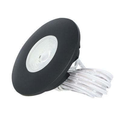 Pavo LED inbouwspot Plat (meubelspot) - 3W 260 lumen - 2700K warm wit - Lage inbouwdiepte - Dimbaar - Rond - Voor binnen - Zwart