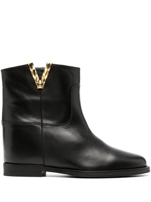 Via Roma 15 bottines Santa Monica en cuir - Noir