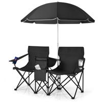 Draagbare Opvouwbare Picknick Liefde Stoel Stalen Frame PVC Oxford Stof met Paraplu Mini-Tafel Drank Houder Draagtas