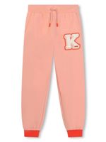 Kenzo Kids pantalon de jogging à logo appliqué - Orange