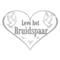 Folat Deurbord bruidspaar - 47 x 33 cm - karton - huwelijk feest versiering