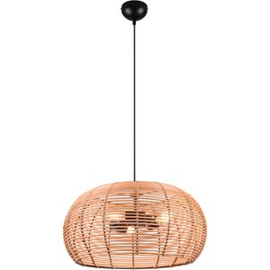 LED Hanglamp - Hangverlichting - Trion Irene - E27 Fitting - 3-lichts - Rond - Bruin - Hout