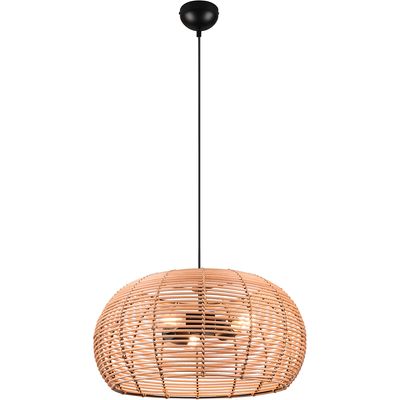 LED Hanglamp - Hangverlichting - Trion Irene - E27 Fitting - 3-lichts - Rond - Bruin - Hout