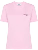 MSGM logo-embroidered cotton T-shirt - Rose