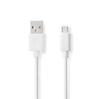 USB-Kabel | USB 2.0 | USB-A Male | USB Micro-B Male | 480 Mbps | Vernikkeld | 2.00 m | Rond | PVC | - thumbnail
