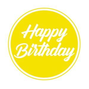 Bierviltjes/onderzetters Happy Birthday - 10x stuks - geel - D10 cm - Verjaardag versiering