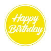 Bierviltjes/onderzetters Happy Birthday - 10x stuks - geel - D10 cm - Verjaardag versiering