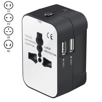 Draagbare multifunctionele Dual USB poorten wereldwijde universele reizen muur lader Adapter stopcontact voor iPad iPhone Galaxy Huawei Xiaomi L