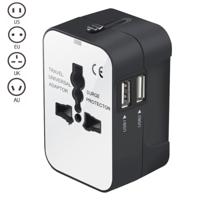 Draagbare multifunctionele Dual USB poorten wereldwijde universele reizen muur lader Adapter stopcontact voor iPad iPhone Galaxy Huawei Xiaomi L