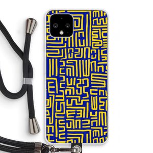 Majorelle Blue Print: Pixel 4 Transparant Hoesje met koord