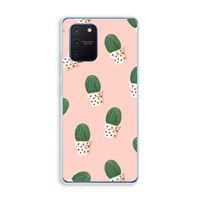 Cactusprint roze: Samsung Galaxy Note 10 Lite Transparant Hoesje