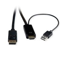 ROLINE 11.04.5991 video kabel adapter 1 m HDMI + USB DisplayPort Zwart - thumbnail