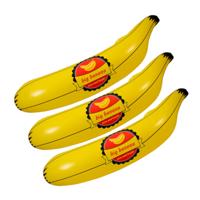 Opblaasbare banaan - 3x - geel - 70 cm - opblaas fruit - zwembad speelgoed