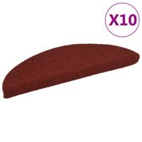 VidaXL Trapmatten zelfklevend 10 st 56x17x3 cm bordeaux rood halfrond