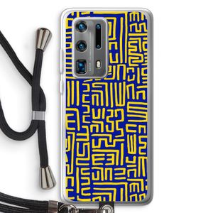 Majorelle Blue Print: Huawei P40 Pro Plus Transparant Hoesje met koord