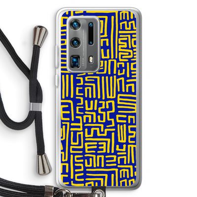 Majorelle Blue Print: Huawei P40 Pro Plus Transparant Hoesje met koord