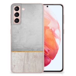 Samsung Galaxy S21 Bumper Hoesje Wood Concrete