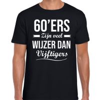 60ers zijn veel wijzer dan vijftigers verjaardags t-shirt zwart voor heren - thumbnail