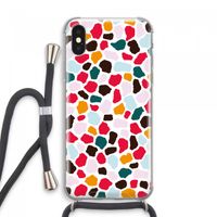 Colored Giraffe: iPhone XS Max Transparant Hoesje met koord