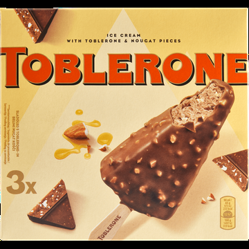 Toblerone Ice Cream with Toblerone & Nougat Pieces 3 Stuks 195 g bij Jumbo
