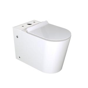 Luca Varess Santino staand toilet verhoogd hoogglans wit randloos - toiletpan + zitting