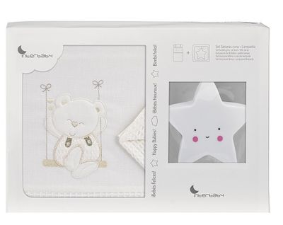 Interbaby wieglakenset beer katoen